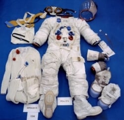 Apollo space suit disassembled
