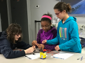 Girls working on a STEM project