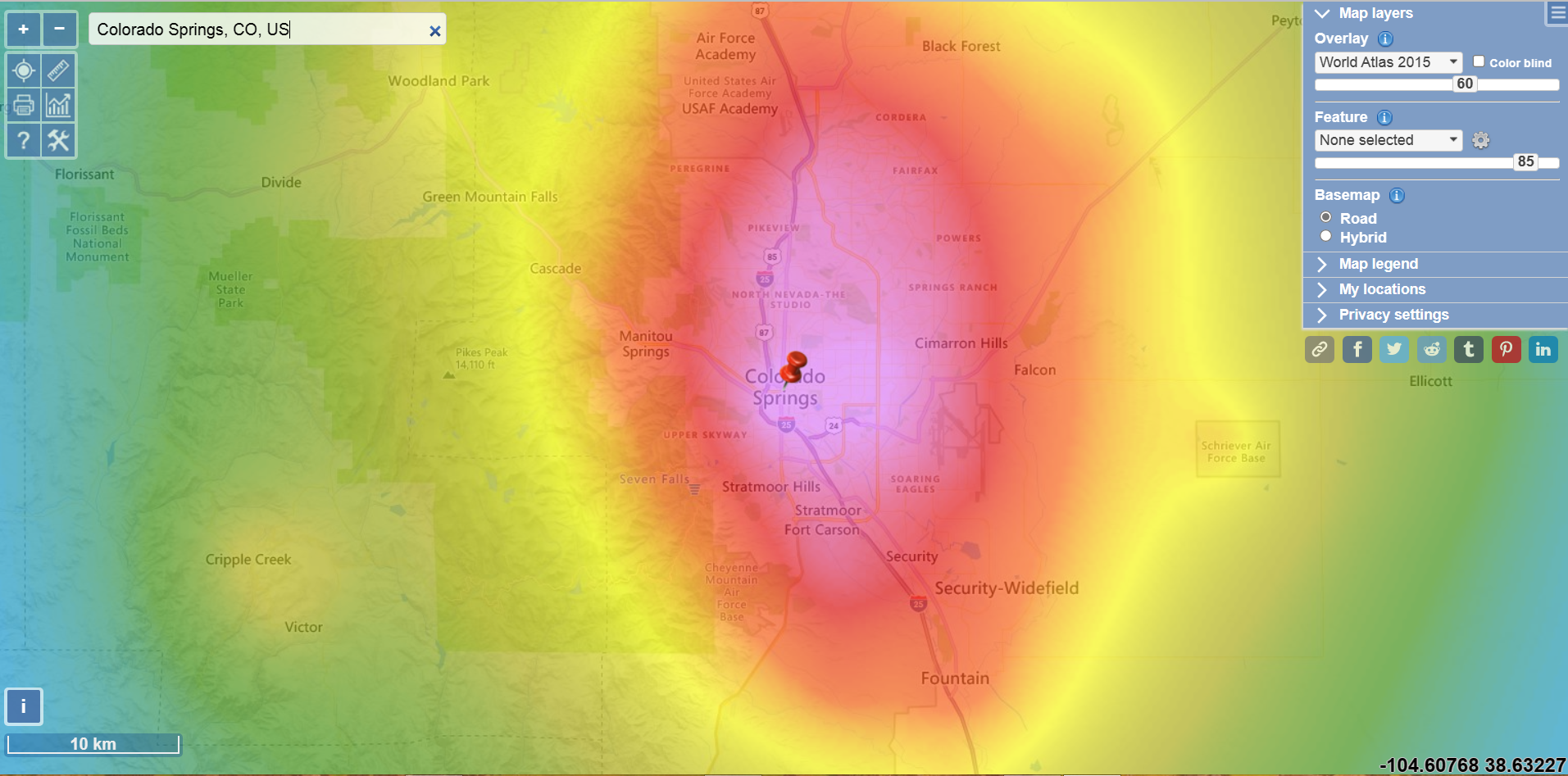 Atmospheric Light Pollution Map